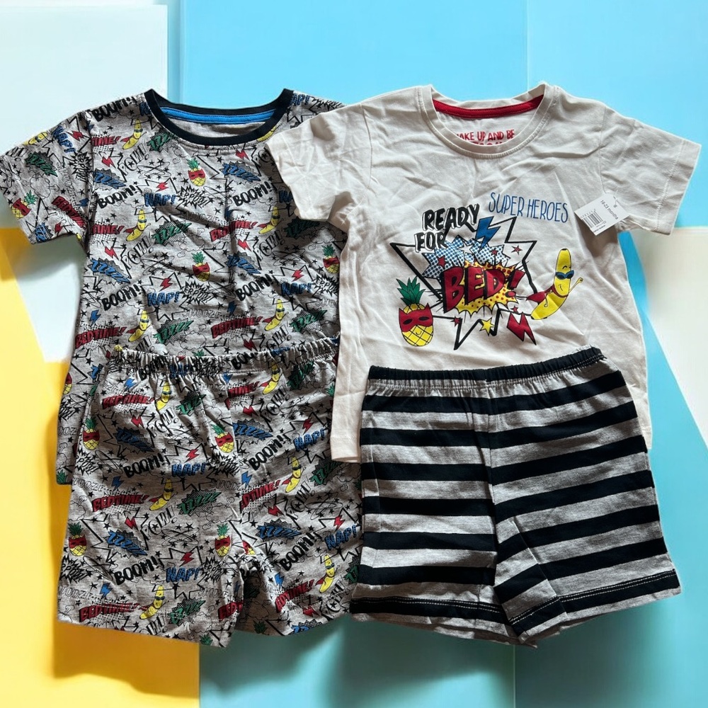 Carter’s Toddler Boy‎ 4pc Pajama Set Super Hero & Comic Print Shorts 18–23M NWT